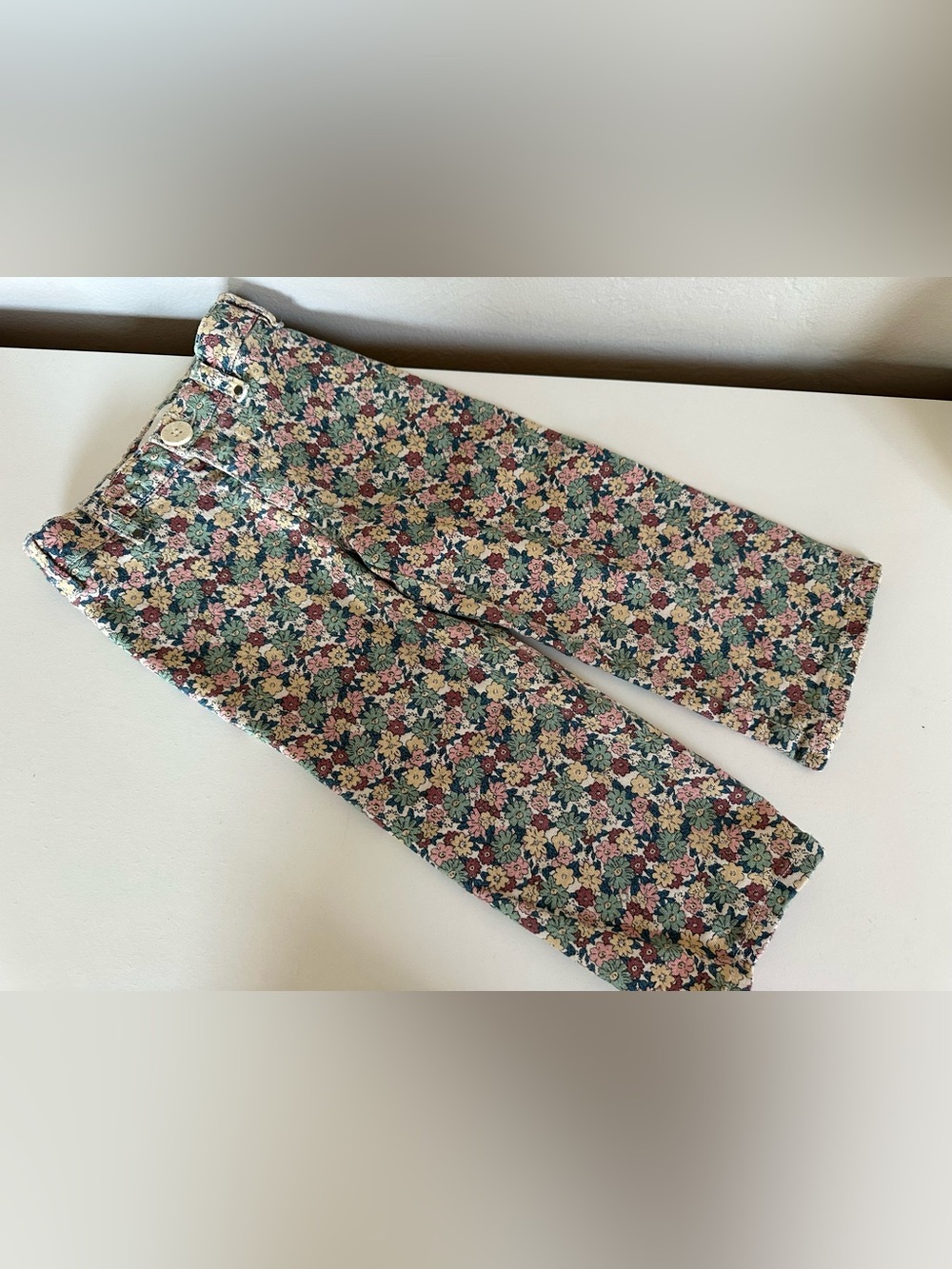 Zara Girls Floral Print High-Rise Jeans Sz 3yrs